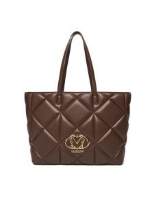 LOVE MOSCHINO Torebka JC4120PP0NLC0313 Brązowy. Brązowe shopper bag LOVE MOSCHINO, bez wzorów, ze skóry, bez dodatków. Za 759,99 zł.