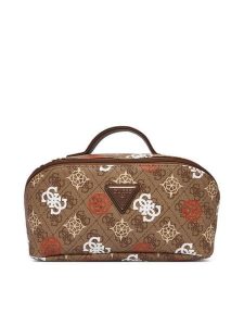 Guess Kosmetyczka TWB931 50670 Brązowy. Brązowe torebki klasyczne Guess, z aplikacjami, ze skóry, bez dodatków. Za 349,99 zł.