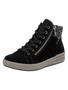 Rieker Skórzane sneakersy w kolorze czarnym rozmiar: 36. Czarne trampki Rieker, bez wzorów, za kostkę, bez zapięcia. Za 184,95 zł.