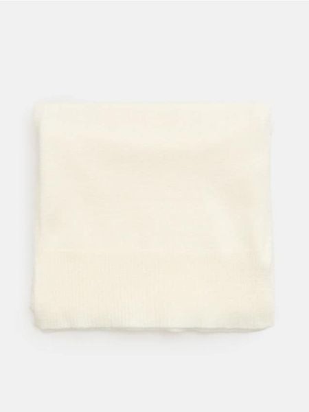 Beżowy szalik basic - kremowy. Białe apaszki i chusty Sinsay, bez wzorów. Za 35,99 zł.