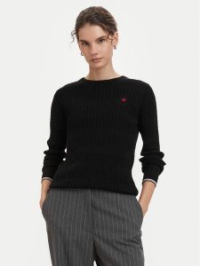 Beverly Hills Polo Club Sweter P-SS26W-M537390BLK Czarny Regular Fit. Czarne swetry klasyczne Beverly Hills Polo Club, m, z bawełny, bez kołnierzyka. Za 269,99 zł.