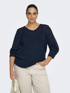 ONLY Carmakoma Sweter w kolorze granatowym rozmiar: L-50/52. Niebieskie swetry oversize Only Carmakoma, l, bez wzorów, ze splotem, bez ramiączek. Za 104,99 zł.