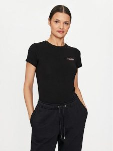 Guess Jeans T-Shirt W4YI02 J1314 Czarny Slim Fit. Czarne t-shirty Guess Jeans, xl, z aplikacjami, z bawełny, bez kołnierzyka, bez ramiączek. Za 79,99 zł.