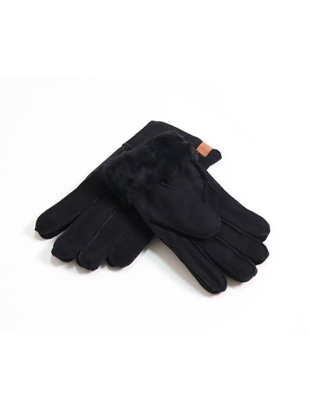 Kaiser Naturfellprodukte Wełniane rękawiczki "Patchwork" w kolorze czarnym rozmiar: 9. Czarne rękawiczki Kaiser Naturfellprodukte, bez wzorów, z materiału. Za 82,45 zł.