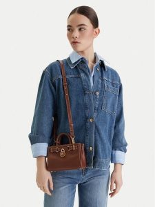 Tommy Hilfiger Torebka American Icon Micro Tote Leather AW0AW18167 Brązowy. Brązowe torebki klasyczne TOMMY HILFIGER, bez wzorów, ze skóry, bez dodatków. Za 686,99 zł.