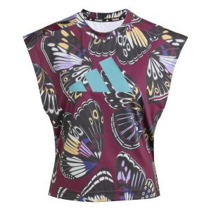 Damski tank top adidas Farm. Czarne topy ADIDAS, bez wzorów, sportowe, bez kołnierzyka, bez ramiączek. Za 193,00 zł.