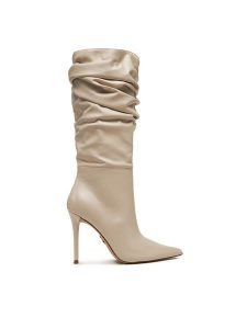Steve Madden Kozaki Schmooze SM11003453 Écru. Kozaki Steve Madden, bez wzorów, ze skóry, bez obcasa, na szpilce, bez zapięcia. Za 669,99 zł.