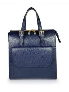 ORE10 Skórzany plecak "Pa" w kolorze granatowym - 27 x 31 x 13 cm rozmiar: onesize. Niebieskie plecaki ORE10. Za 395,45 zł.