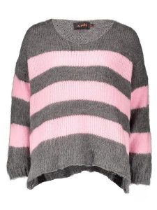 Miss goodlife Sweter w kolorze szaro-jasnoróżowym rozmiar: XS. Różowe swetry oversize miss goodlife, xs, bez wzorów, z wełny, bez ramiączek. Za 114,17 zł.