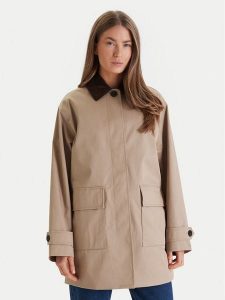 Tommy Hilfiger Płaszcz przejściowy 2-In-1 WW0WW47765 Beżowy Regular Fit. Brązowe płaszcze TOMMY HILFIGER, bez wzorów, z bawełny, bez kaptura. Za 997,99 zł.