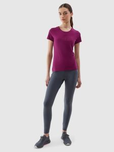 4F Legginsy dzianinowe damskie - szare M. Szare legginsy 4f, bez wzorów, z bawełny, z obniżonym stanem, długie. W wyprzedaży za 39,99 zł.