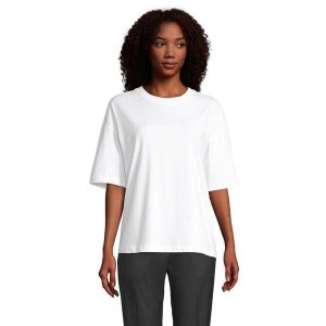 Koszulka Damska Boxy Oversized T-shirt. Białe bluzki SOL'S, l, bez wzorów, bez kołnierzyka, bez ramiączek. Za 69,99 zł.