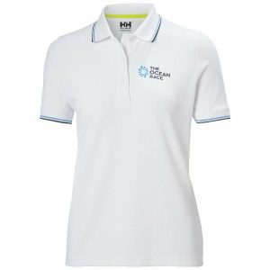 Damska koszulka polo Helly Hansen the ocean race. Białe bluzki Helly Hansen, l, bez wzorów, sportowe, bez kołnierzyka, bez ramiączek. Za 325,50 zł.