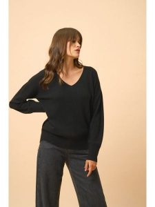 Just Cashmere Kaszmirowy sweter "Birse" w kolorze czarnym rozmiar: XL. Czarne swetry oversize Just Cashmere, xl, bez wzorów, z kaszmiru, bez ramiączek. Za 369,84 zł.