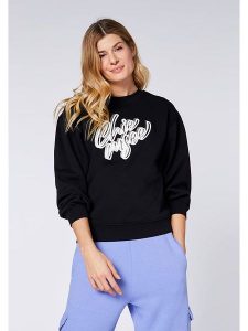 Chiemsee Bluza "Chaska" w kolorze czarnym rozmiar: XL. Czarne bluzy Chiemsee, xl, bez wzorów, z bawełny, bez kaptura. Za 92,86 zł.