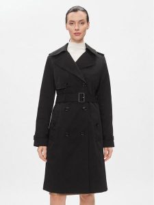 Boss Trencz Conry 50489115 Czarny Regular Fit. Czarne płaszcze Boss, bez wzorów, z syntetyku, bez kaptura. Za 829,99 zł.