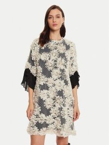 Bruuns Bazaar Sukienka koktajlowa Adali BBW4054 Écru Regular Fit. Kombinezony Bruuns Bazaar, bez wzorów, z syntetyku, wizytowe, bez kołnierzyka, bez ramiączek. Za 669,99 zł.