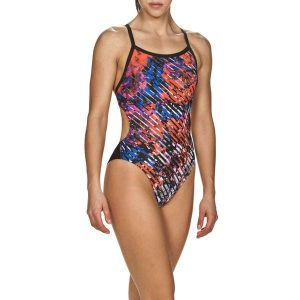 Strój kąpielowy damski jednoczęściowy sportowy na basen Arena Floral. Niebieskie stroje jednoczęściowe Arena, bez wzorów. Za 181,98 zł.