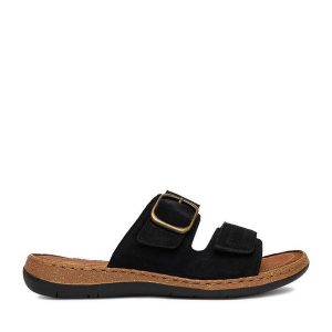 Klapki Go Soft. Czarne klapki Go Soft, bez wzorów, bez obcasa. Za 169,99 zł.