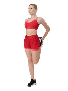 4F Szorty funkcyjne w kolorze czerwonym rozmiar: XS. Czerwone spodenki sportowe 4f, xs, bez wzorów, z materiału, outdoorowe. Za 105,95 zł.