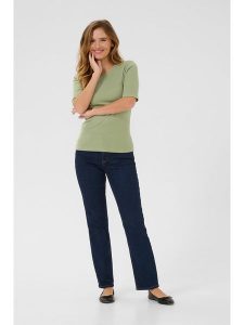 Kaffe Koszulka w kolorze zielonym rozmiar: XL. Zielone bluzki Kaffe, xl, bez wzorów, bez kołnierzyka, bez ramiączek. Za 65,85 zł.