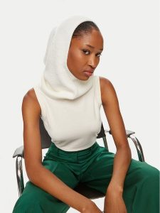 Max Mara Leisure Kominiarka Carmela 2426576028 Biały. Białe rękawiczki Max Mara Leisure, bez wzorów, z materiału. Za 519,99 zł.