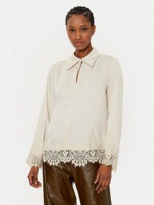 Bruuns Bazaar Koszula Elaina BBW4270 Écru Regular Fit. Koszule Bruuns Bazaar, bez wzorów, z syntetyku, bez kołnierzyka, bez ramiączek. Za 349,99 zł.