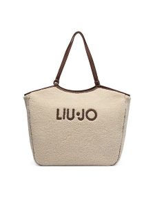Liu Jo Torebka AF6117 E1163 Beżowy. Brązowe shopper bag Liu Jo, bez wzorów, z materiału, bez dodatków. Za 559,99 zł.