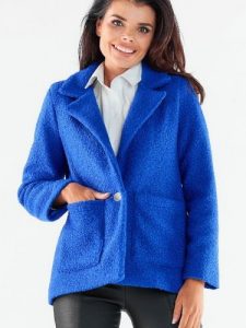 Kurtka Damska Model A545 Blue - awama. Niebieskie kurtki Awama, na wiosnę, l, bez wzorów, bez kaptura. Za 430,17 zł.