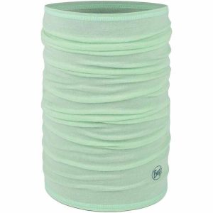 Komin chusta wielofunkcyjna z wełny merino lightweight. Zielone apaszki i chusty Buff, bez wzorów, z wełny, sportowe. Za 123,99 zł.