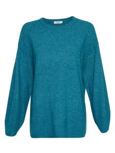 MOSS COPENHAGEN Sweter "Juvia" w kolorze niebieskim rozmiar: M/L. Niebieskie swetry oversize Moss Copenhagen, l, bez wzorów, z poliamidu, bez ramiączek. Za 197,63 zł.
