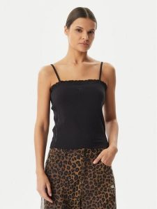 Adidas Top KC6437 Czarny Slim Fit. Czarne topy ADIDAS, s, bez wzorów, z bawełny, bez kołnierzyka, bez ramiączek. Za 179,99 zł.