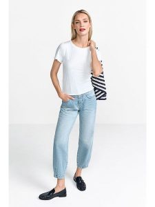 Rich & Royal Koszulka w kolorze białym rozmiar: S. Białe bluzki Rich & Royal, s, bez wzorów, bez kołnierzyka, bez ramiączek. Za 116,95 zł.