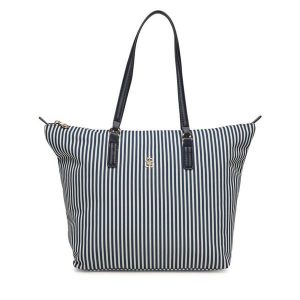 Torebka Tommy Hilfiger. Niebieskie shopper bag TOMMY HILFIGER, bez wzorów, bez dodatków. Za 529,99 zł.