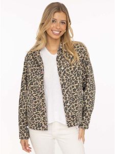 Zwillingsherz Kurtka dżinsowa "Leo" w kolorze jasnobrązowo-kremowym rozmiar: XL. Brązowe kurtki Zwillingsherz, xl, z aplikacjami, z bawełny, bez kaptura. Za 188,40 zł.