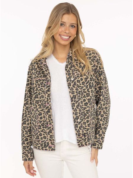 Zwillingsherz Kurtka dżinsowa "Leo" w kolorze jasnobrązowo-kremowym rozmiar: L. Brązowe kurtki Zwillingsherz, l, z aplikacjami, z bawełny, bez kaptura. Za 322,73 zł.