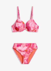 Bikini na fiszbinach (2 części). Czerwone bikini bonprix, bez wzorów. Za 74,99 zł.