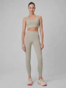 Legginsy fitness bezszwowe Push-up damskie. Brązowe legginsy 4f, bez wzorów, z dzianiny, z podwyższonym stanem, długie. Za 159,99 zł.