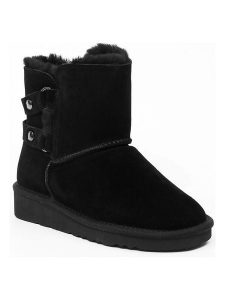 Gooce Skórzane botki zimowe "Shirley" w kolorze czarnym rozmiar: 38. Czarne botki Gooce, na zimę, bez wzorów, ze skóry, bez obcasa, bez zapięcia. Za 126,15 zł.