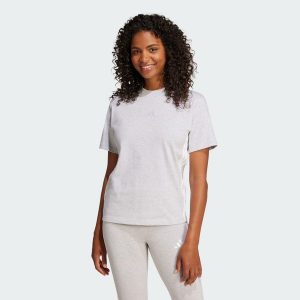 Koszulka Essentials 3-Stripes Cotton. Białe bluzki ADIDAS, l, bez wzorów, z bawełny, sportowe, bez kołnierzyka, bez ramiączek. Za 129,00 zł.