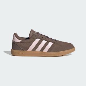 Buty Breaknet Sleek. Brązowe buty trekkingowe ADIDAS, ze skóry, bez zapięcia. Za 259,00 zł.