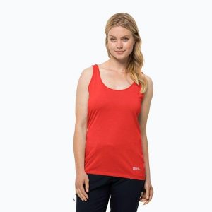 Koszulka trekkingowa damska Jack Wolfskin Pack & Go Tank. Brązowe bluzki Jack Wolfskin, m, bez wzorów, bez kołnierzyka, bez ramiączek. Za 58,99 zł.