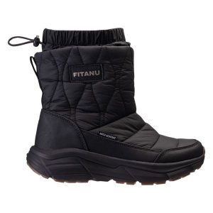 Śniegowce Fitanu Karsan Eco 92800623883 czarne. Czarne buty zimowe z gumy, bez obcasa, bez zapięcia. Za 473,65 zł.