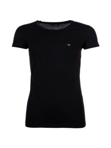 Emporio Armani Underwear T-Shirt EW000408 AF25571 UC001 Czarny Regular Fit. Czarne t-shirty Emporio Armani Underwear, xl, bez wzorów, z wiskozy, bez kołnierzyka, bez ramiączek. Za 264,99 zł.