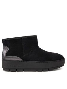 Tommy Hilfiger Śniegowce Metallic Suede Snowboot FW0FW07850 Czarny. Czarne buty zimowe TOMMY HILFIGER, ze skóry, bez obcasa, bez zapięcia. Za 669,99 zł.