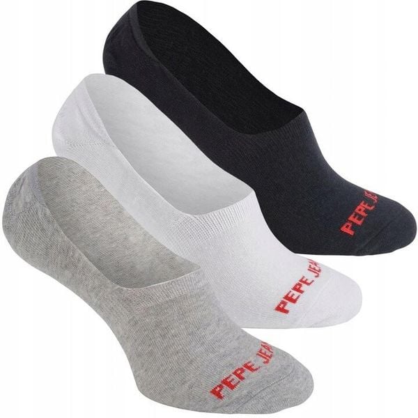 Skarpetki treningowe Pepe Jeans PMU10652 stopki. Białe skarpetki Pepe Jeans, bez wzorów, z jeansu. Za 49,00 zł.