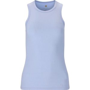 Damski tank top Athlecia Madilyn. Niebieskie topy Athlecia, bez wzorów, sportowe, bez kołnierzyka, bez ramiączek. Za 133,50 zł.