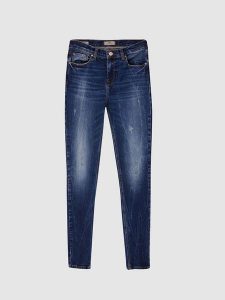 LTB Dżinsy "Amy" - Slim fit - w kolorze granatowym rozmiar: W29/L34. Niebieskie jeansy LTB, z aplikacjami, z podwyższonym stanem. Za 74,63 zł.
