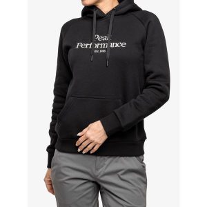 Bluza z kapturem damska Peak Performance Original Hood. Czarne bluzy Peak Performance, s, bez wzorów, z kapturem. Za 387,99 zł.