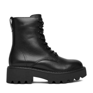 Trapery Badura. Czarne buty zimowe Badura, bez obcasa, bez zapięcia. Za 399,99 zł.